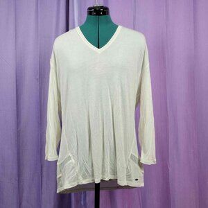 Armani Exchange Cream V-Neck Blouse